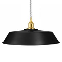 SE Home Matt Black Large Chancery Pendant Light - Polished Brass - thumbnail 1