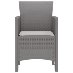 Berkfield Home Garden Chair Set of 2 Light grey Polyethylene Rattan Standard - thumbnail 6