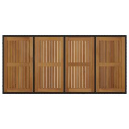 Berkfield Home 7 Piece Garden Dining Set Black Poly Rattan Acacia - thumbnail 8