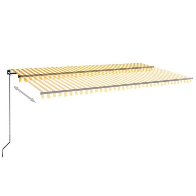 Berkfield Home Manual Retractable Awning 600x350 cm Yellow & White - image 1