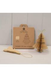 KDMD Set of 3 Caramel Tree Bauble in Light Brown - thumbnail 2