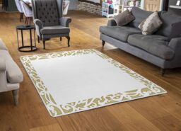Benjamin Tate Design Egyptian Hieroglyphs Golden Border Rug in Natural - Size: Large - thumbnail 2