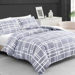 Grace Bricks Brushed Microfiber Bedding Bundle Set Ultrasoft Hypoallergenic in Grey - Size: Single - thumbnail 2