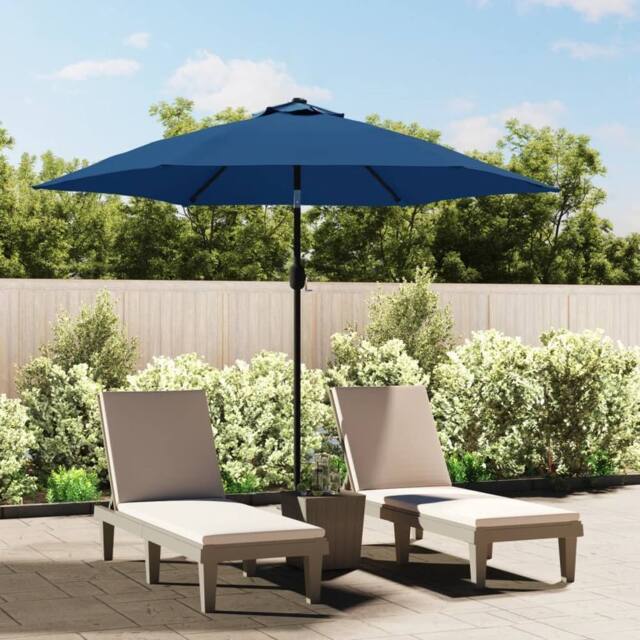 Berkfield Home Outdoor Parasol with Metal Pole 300 cm Azure in Blue - image 1