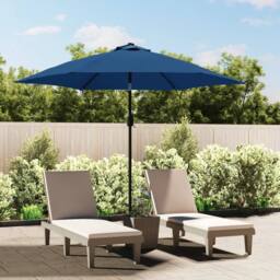 Berkfield Home Outdoor Parasol with Metal Pole 300 cm Azure in Blue