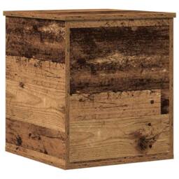 Berkfield Home Storage Box Old Wood 40x42x46 cm Engineered Wood in Brown - Size: 40 x 42 x 46 cm - thumbnail 3