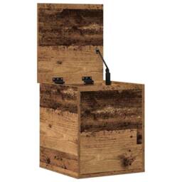 Berkfield Home Storage Box Old Wood 40x42x46 cm Engineered Wood in Brown - Size: 40 x 42 x 46 cm - thumbnail 5