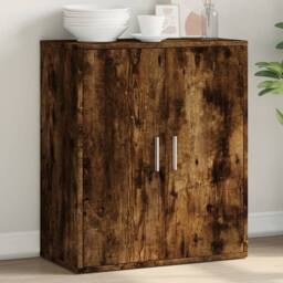 Berkfield Home Sideboard Smoked Oak 60x31x70 cm Engineered Wood in Brown - Size: 60 x 31 x 70 cm - thumbnail 2