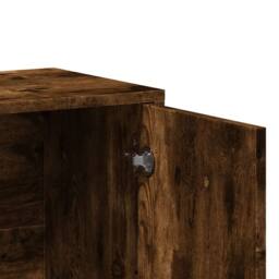 Berkfield Home Sideboard Smoked Oak 60x31x70 cm Engineered Wood in Brown - Size: 60 x 31 x 70 cm - thumbnail 8