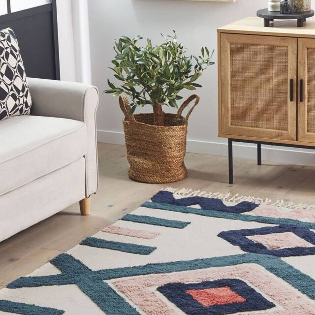 Wyld and Coco Multicolour Handwoven Cotton Rug 160 x 230 cm - Size: 160 cm x 230 cm - image 1