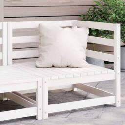Berkfield Home Sturdy Garden Corner Sofa White Solid Wood Pine