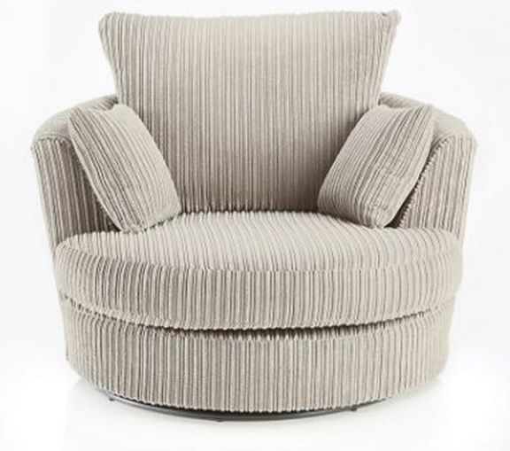 Snugg Furniture UK Limited Milo Swivel Chair Jumbo Cord Fabric in Cream - image 1