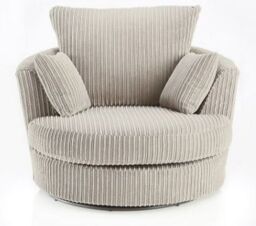 Snugg Furniture UK Limited Milo Swivel Chair Jumbo Cord Fabric in Cream