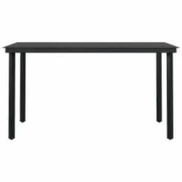 Berkfield Home 5 Piece Garden Dining Set Black Poly Rattan Glass - thumbnail 7