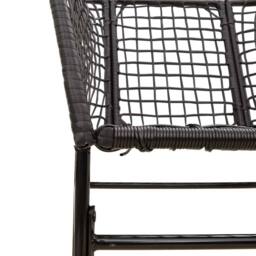 Berkfield Home 5 Piece Garden Dining Set Black Poly Rattan Glass - thumbnail 8