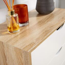 Home Source Sideboard Chest Drawers TV Stand Bedside Living Room Boden in Light Oak - thumbnail 4