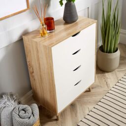 Home Source Sideboard Chest Drawers TV Stand Bedside Living Room Boden in Light Oak - thumbnail 3