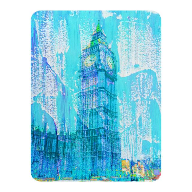 Benjamin Tate Design Crazy Blue Ben Blanket in Natural - Size: 120 cm x 150 cm - image 1