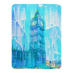 Benjamin Tate Design Crazy Blue Ben Blanket in Natural - Size: 120 cm x 150 cm - thumbnail 1