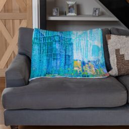 Benjamin Tate Design Crazy Blue Ben Blanket in Natural - Size: 120 cm x 150 cm - thumbnail 2