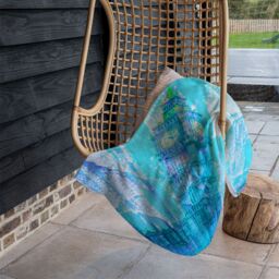 Benjamin Tate Design Crazy Blue Ben Blanket in Natural - Size: 120 cm x 150 cm - thumbnail 4