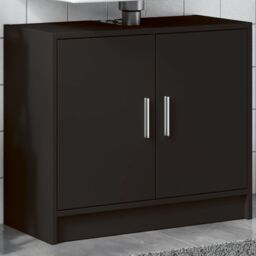 Berkfield Home Sink Cabinet Black 63x29x55 cm Engineered Wood - Size: 63 x 29 x 55 cm - thumbnail 1