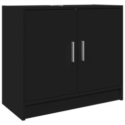 Berkfield Home Sink Cabinet Black 63x29x55 cm Engineered Wood - Size: 63 x 29 x 55 cm - thumbnail 2