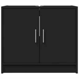 Berkfield Home Sink Cabinet Black 63x29x55 cm Engineered Wood - Size: 63 x 29 x 55 cm - thumbnail 4
