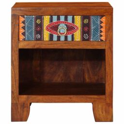 Berkfield Home Bedside Cabinet 40x35x45 cm Solid Wood Acacia in Brown - Size: 40 x 35 x 45 cm - thumbnail 2