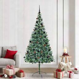 Berkfield Home Artificial Christmas Tree with Stand Green 210 cm PVC & Steel