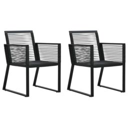 Berkfield Home 3 Piece Outdoor Dining Set PVC Rattan Black - thumbnail 6