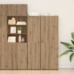Berkfield Home Highboard Artisan Oak 45x42.5x185 cm Engineered Wood in Brown - thumbnail 2