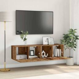 Berkfield Home TV Cabinet Set Old Wood Solid Reclaim wood Medium TV Cabinet - thumbnail 2