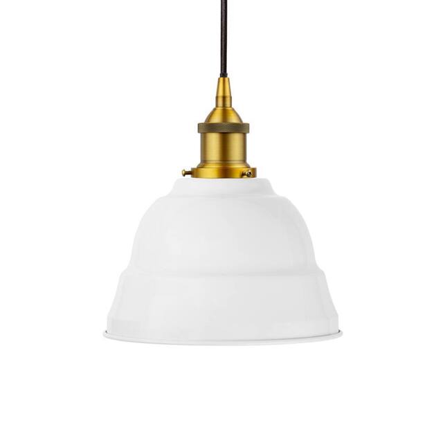SE Home White Lincoln Pendant Light - Antique Gold - Black Round - image 1
