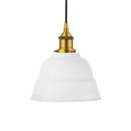 SE Home White Lincoln Pendant Light - Antique Gold - Black Round - thumbnail 1