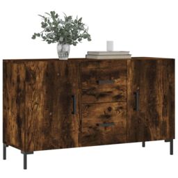 Berkfield Home Sideboard Smoked Oak 100x36x60 cm Engineered Wood in Brown - Size: 100 x 36 x 60 cm - thumbnail 3