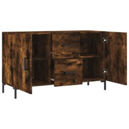Berkfield Home Sideboard Smoked Oak 100x36x60 cm Engineered Wood in Brown - Size: 100 x 36 x 60 cm - thumbnail 5