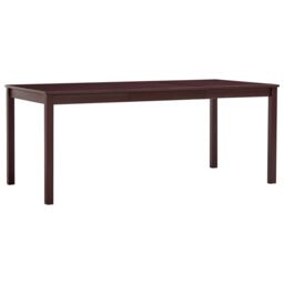 Berkfield Home Dining Table Dark Brown 180x90x73 cm Pinewood - Size: 180 x 90 x 73 cm - thumbnail 1