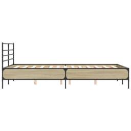 Berkfield Home Durable Bed Frame without Mattress Sonoma Oak 120x190 cm Small Double in Light Tan - thumbnail 5