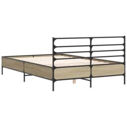 Berkfield Home Durable Bed Frame without Mattress Sonoma Oak 120x190 cm Small Double in Light Tan - thumbnail 6