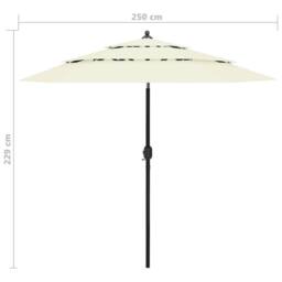 Berkfield Home Harmful 3-Tier Parasol with Aluminium Pole Sand 2.5 m in Beige - thumbnail 8