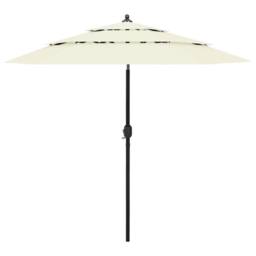 Berkfield Home Harmful 3-Tier Parasol with Aluminium Pole Sand 2.5 m in Beige - thumbnail 2