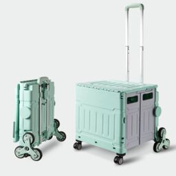 Leaper Folding Household Grocery Supermarket Shopping Cart in Green - thumbnail 2
