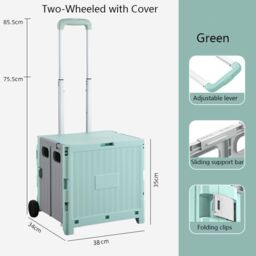 Leaper Folding Household Grocery Supermarket Shopping Cart in Green - thumbnail 6