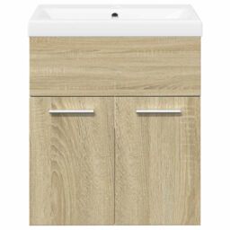 Berkfield Home 2 Piece Bathroom Furniture Set Sonoma Oak Engineered Wood in Brown - thumbnail 5