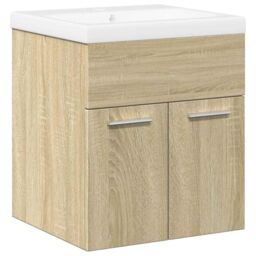 Berkfield Home 2 Piece Bathroom Furniture Set Sonoma Oak Engineered Wood in Brown - thumbnail 2