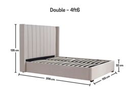 Time4sleep Maya Winged Ottoman Natural - Bed Frame Only - Size: Double - thumbnail 4