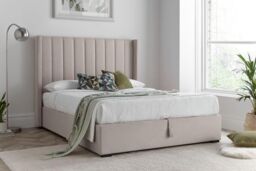 Time4sleep Maya Winged Ottoman Natural - Bed Frame Only - Size: Double - thumbnail 2