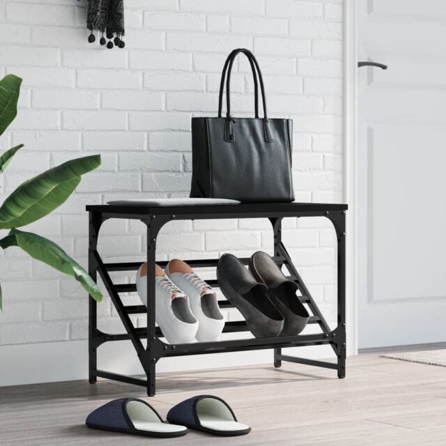Berkfield Home Shoe Rack Black 60x30x45 cm Engineered Wood - Size: 60 x 30 x 45 cm - image 1