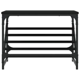 Berkfield Home Shoe Rack Black 60x30x45 cm Engineered Wood - Size: 60 x 30 x 45 cm - thumbnail 4